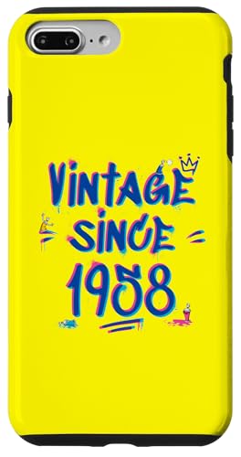 Vintage Since 1958 Graffiti Glitch 67th Birthday Hip-Hop Hülle für iPhone 7 Plus/8 Plus von Glitch Graffiti Style Graphic Design For Men Women