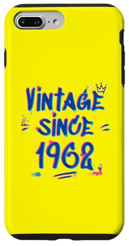 Vintage Since 1962 Graffiti Glitch 63rd Birthday Style Hülle für iPhone 7 Plus/8 Plus von Glitch Graffiti Style Graphic Design For Men Women