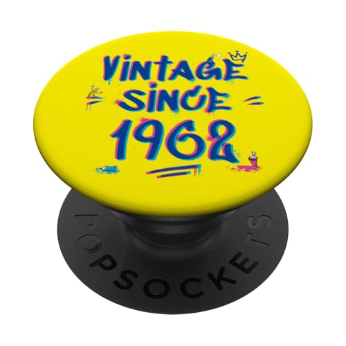 Vintage Since 1962 Graffiti Glitch 63rd Birthday Style PopSockets Klebender PopGrip Vintage Since 1962 Graffiti Glitch 63rd Birthday Style PopSockets Klebender PopGrip von Glitch Graffiti Style Graphic Design For Men Women