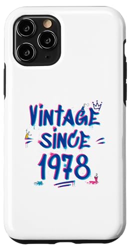 Vintage Since 1978 Graffiti Glitch 47th Birthday Hip-Hop Hülle für iPhone 11 Pro von Glitch Graffiti Style Graphic Design For Men Women