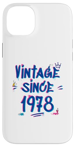 Vintage Since 1978 Graffiti Glitch 47th Birthday Hip-Hop Hülle für iPhone 14 Plus von Glitch Graffiti Style Graphic Design For Men Women