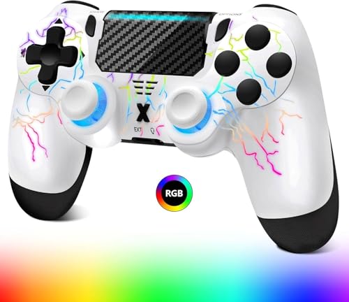 Glitfix Wireless Controller für PS-4,Game Controller Kompatibel mit PS-4/Slim/Pro,Bluetooth Gamepad Joystick mit RGB-Licht,1000-mAh-Akku, 3,5-mm-Audiobuchse und Turbo-Funktion Glitfix Wireless Controller für PS-4,Game Controller Kompatibel mit PS-4/Slim/Pro,Bluetooth Gamepad Joystick mit RGB-Licht,1000-mAh-Akku, 3,5-mm-Audiobuchse und Turbo-Funktion von Glitfix