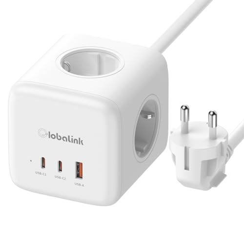 GlobaLink Würfel 65W Steckdosenleiste GaN USB C Ladegerät 6 in 1 Cube Steckdose 3-Fach Steckdose mit Schalter mit 1 USB, 2 Typ-C kompatibel mit MacBook Air/Pro, iPhone 15 Pro Max, Galaxy S23 Ultra GlobaLink Würfel 65W Steckdosenleiste GaN USB C Ladegerät 6 in 1 Cube Steckdose 3-Fach Steckdose mit Schalter mit 1 USB, 2 Typ-C kompatibel mit MacBook Air/Pro, iPhone 15 Pro Max, Galaxy S23 Ultra von GlobaLink