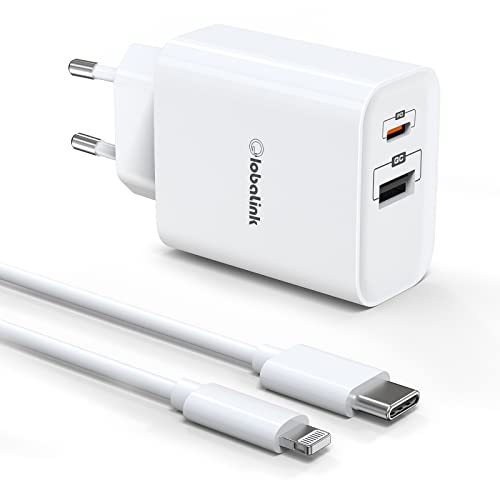 iPhone Schnellladegerät 32W, GlobaLink 2 Port USB C Ladegerät mit 2m Typ C auf Lightning Kabel [MFi Zertifiziert] kompatibel mit iPhone 12/12 Pro/ 12 Pro Max/ 11/ X von GlobaLink