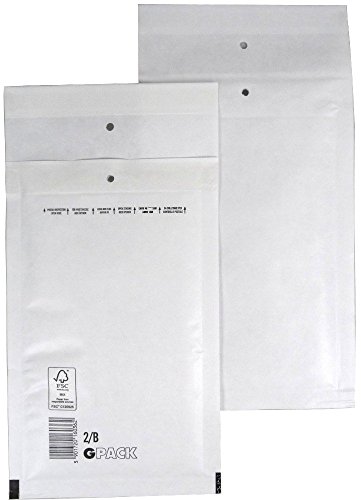 100 Stück Luftpolsterumschläge Luftpolstertaschen Versandtaschen 2/B 140x225 mm weiß von Guoml