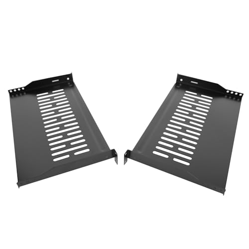 1U10, 25,4 cm (10 Zoll) Server-Rack-Tablett, universal, belüftet, freischwingend, für 48,3 cm (19 Zoll) Netzwerkgeräte-Rack und Schrank, robuster Stahl, Tragkraft 25,4 kg, Schwarz (1U10, 25,4 cm) von Global Rack