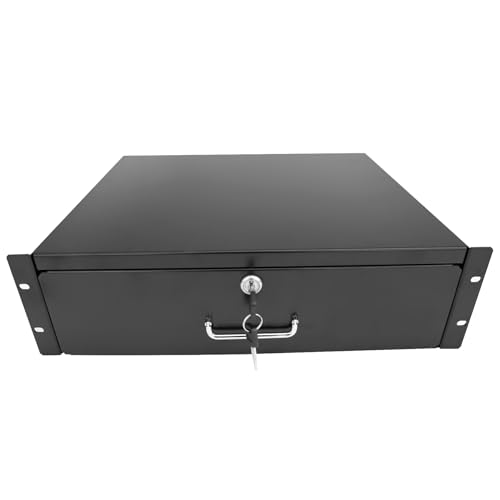 CT14-3U, 3U14 Serverschrank, Schublade, 48,3 cm, abschließbar, tiefe Schublade mit zwei Schlüsseln, 35,6 cm Tiefe, Höhe 3U (5,5 Zoll), 48,3 cm B x 35,6 cm T x 14 cm H von Global Rack