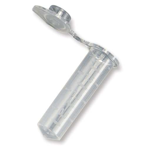 Globe Scientific 2.0mL Microcentrifuge Tube with Snap Cap, 111574, Polypropylene, Graduated, Rnase/Dnase and Pryogen Free Certified, Natural, 500/Stand Up Zip Lock Bag von Globe Scientific