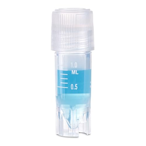 Globe Scientific RingSeal Cryogenic Vials, 3032-1, 1.0ml, Sterile, External Threads, Attached Screwcap with O-Ring Seal, 500/Case von Globe Scientific