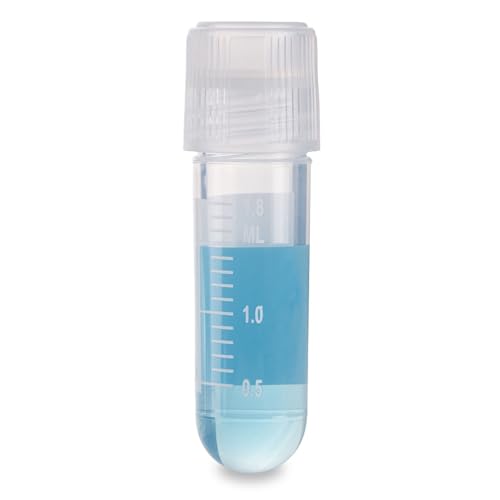 Globe Scientific RingSeal Cryogenic Vials, 3032-2-RB, 2.0ml, Sterile, External Threads, Attached Screwcap with O-Ring Seal, Round Bottom, 500/Case von Globe Scientific