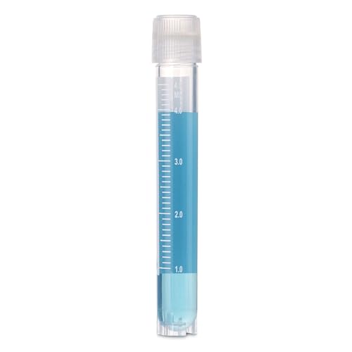 Globe Scientific RingSeal Cryogenic Vials, 3032-5, 5.0ml, Sterile, External Threads, Attached Screwcap with O-Ring Seal, 500/Case von Globe Scientific