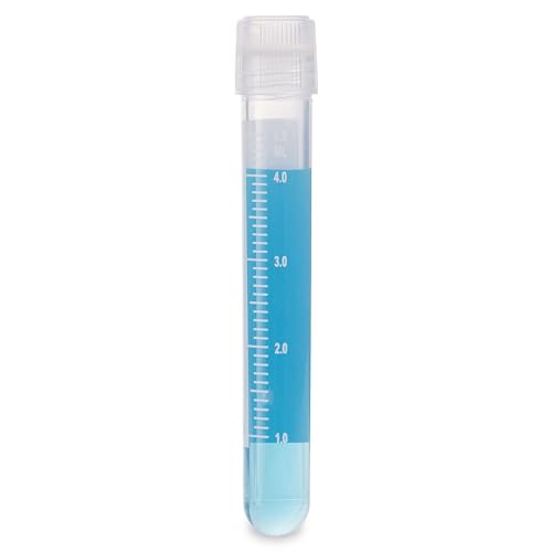 Globe Scientific RingSeal Cryogenic Vials, 3032-5-RB, 5.0ml, Sterile, External Threads, Attached Screwcap with O-Ring Seal, Round Bottom, 500/Case von Globe Scientific