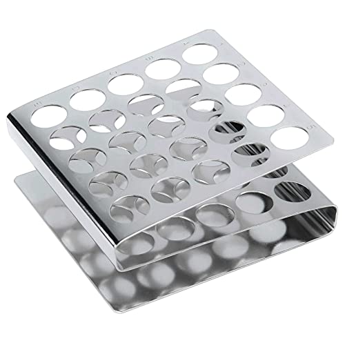 Globe Scientific Stainless Steel "Z" Shape Tube Rack, 457200, Holds 16mm and 17mm Tubes, 25-Place, Each von Globe Scientific