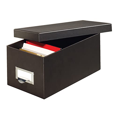 Globe-Weis /Pendaflex Karteikarten-Aufbewahrungsbox aus Faserplatte, 10,2 x 15,2 cm, Schwarz (4 x 6BLA) von Globe-Weis