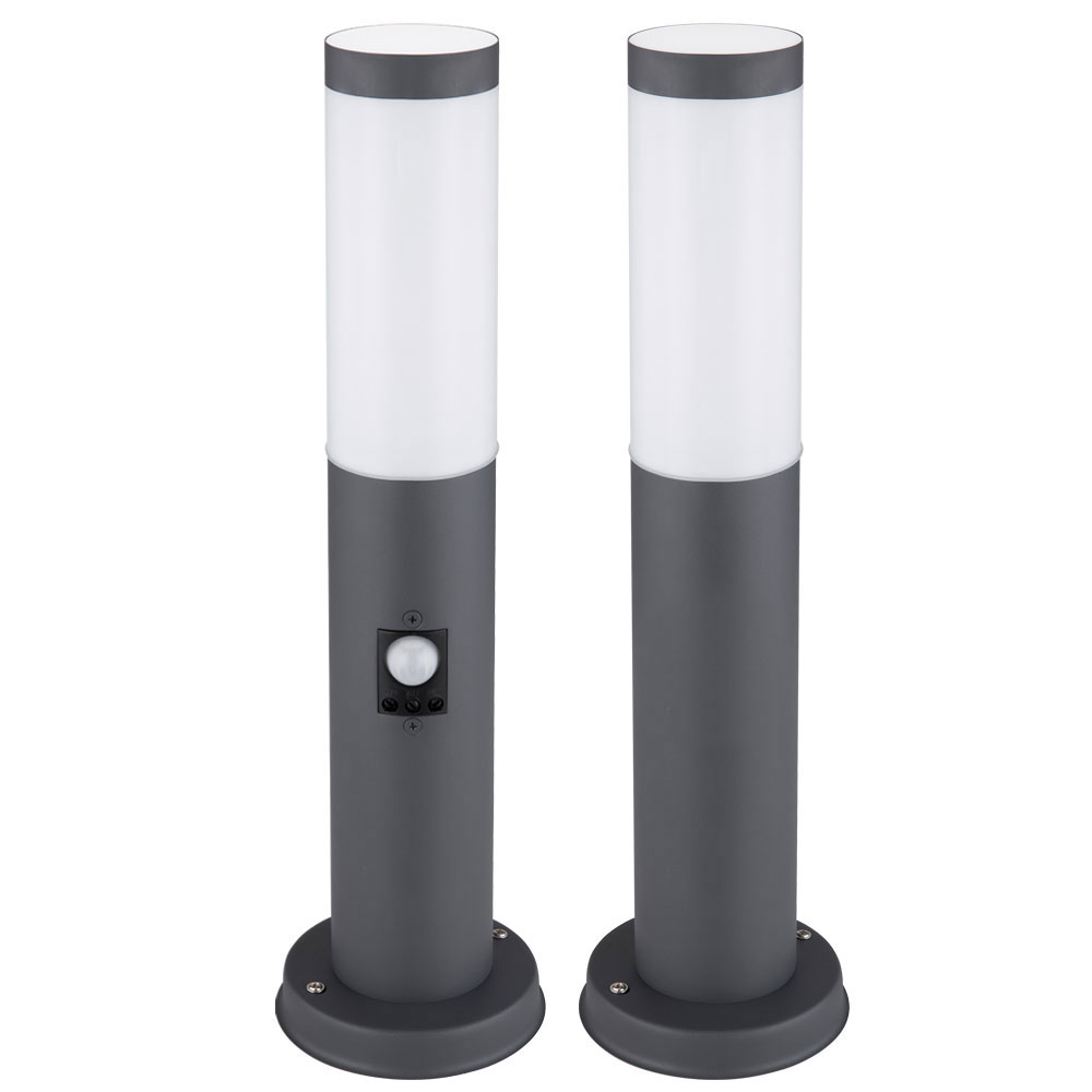 2er Set Sockelleuchte, Edelstahl, anthrazit, Sensor, H 45 cm 2er Set Sockelleuchte, Edelstahl, anthrazit, Sensor, H 45 cm von Globo