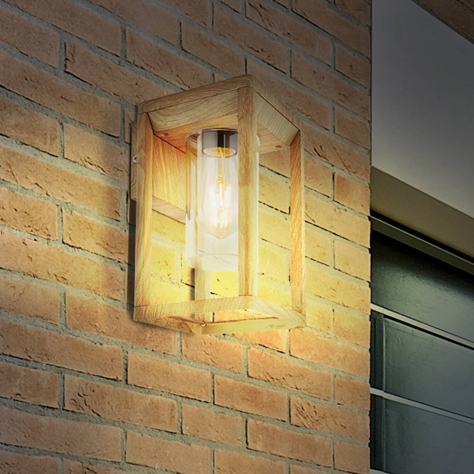Außenwandlampe Candela in Holzoptik Außenwandlampe Candela in Holzoptik von Globo