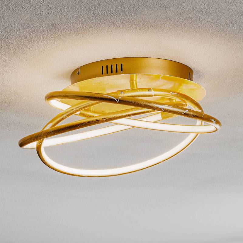 Barna - eine golden gestaltete LED-Deckenlampe von Globo