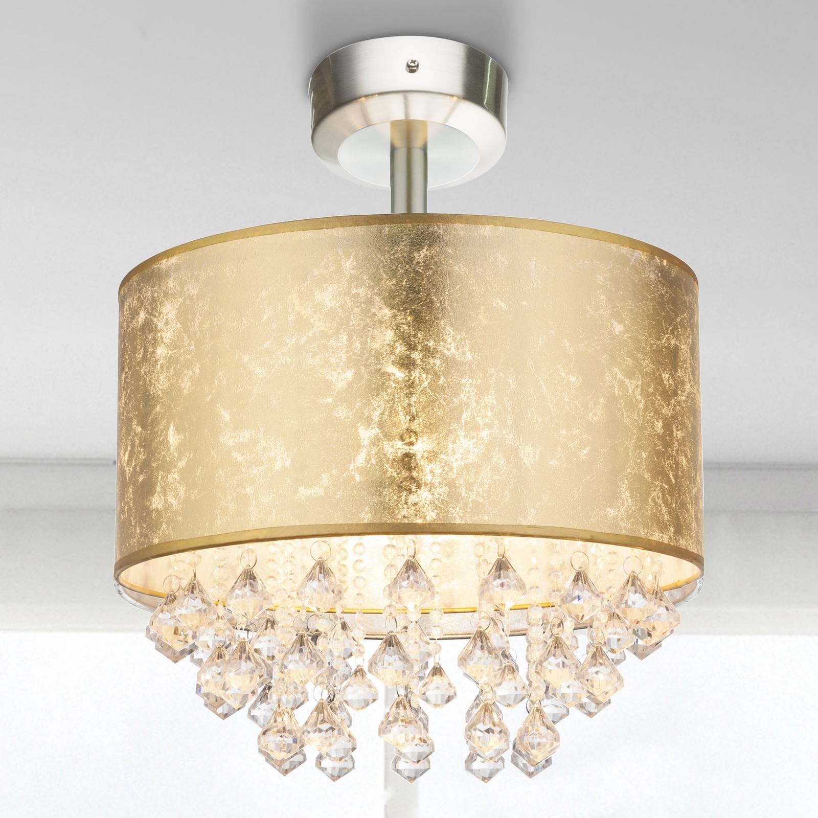 Deckenlampe Amy mit Acrylkristallen, blattgold Deckenlampe Amy mit Acrylkristallen, blattgold von Globo