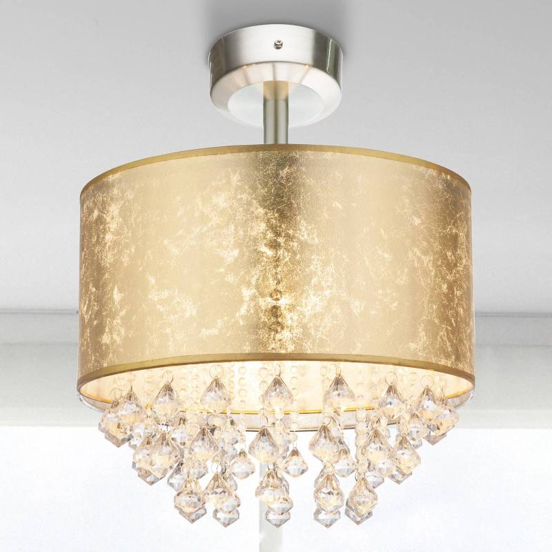 Deckenlampe Amy mit Acrylkristallen, blattgold von Globo