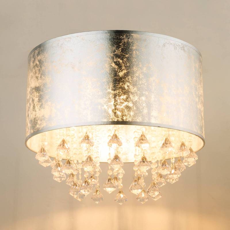 Deckenlampe Amy mit Acrylkristallen, blattsilber von Globo
