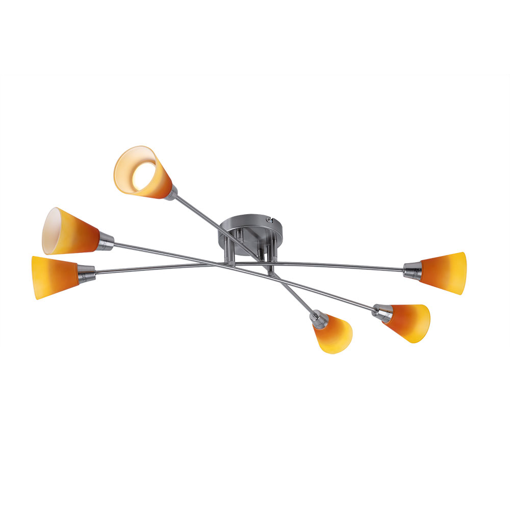 Deckenlampe Dono mit gelb-orangen Lampenschirmen von Globo
