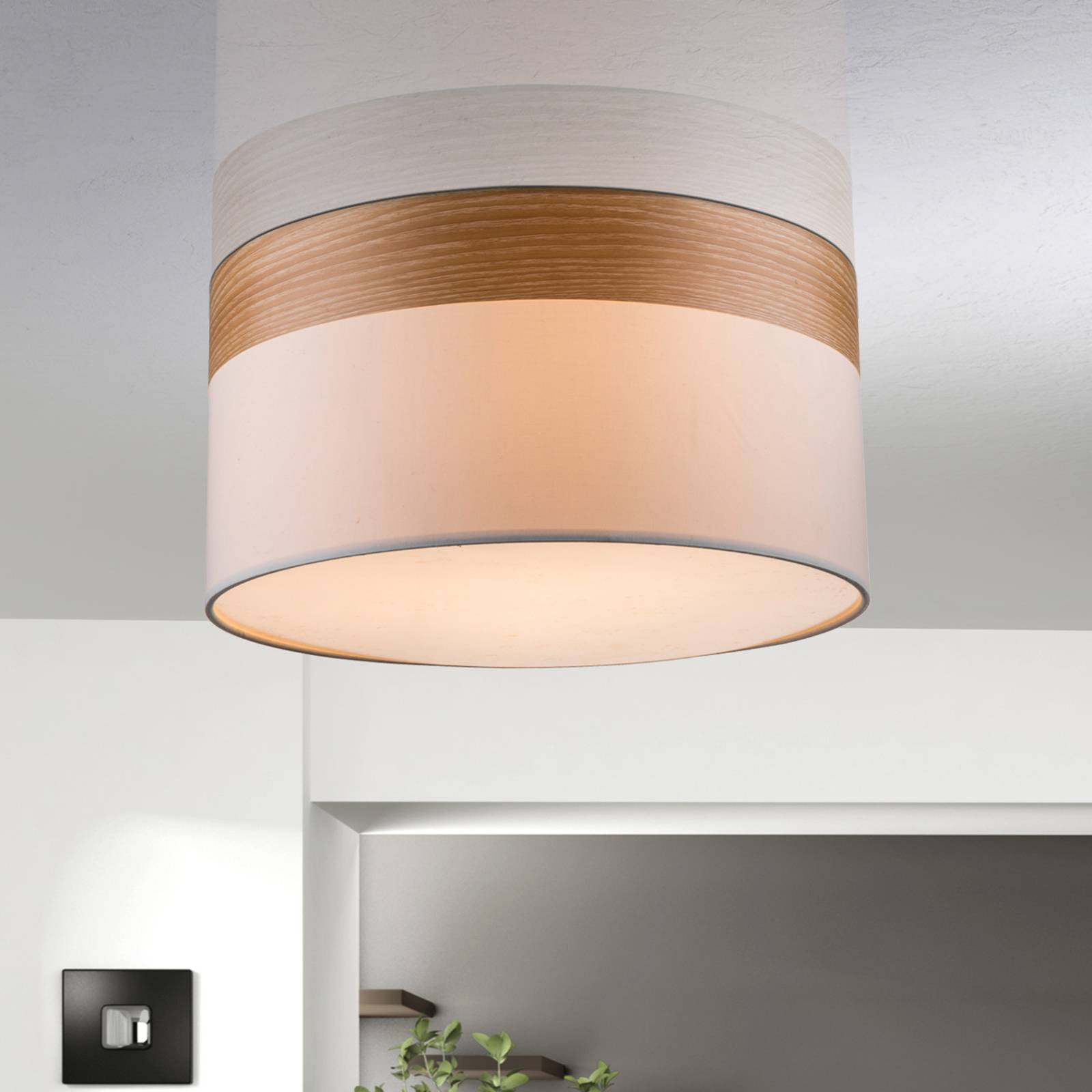 Deckenlampe Libba mit Dekor in Holzoptik Deckenlampe Libba mit Dekor in Holzoptik von Globo