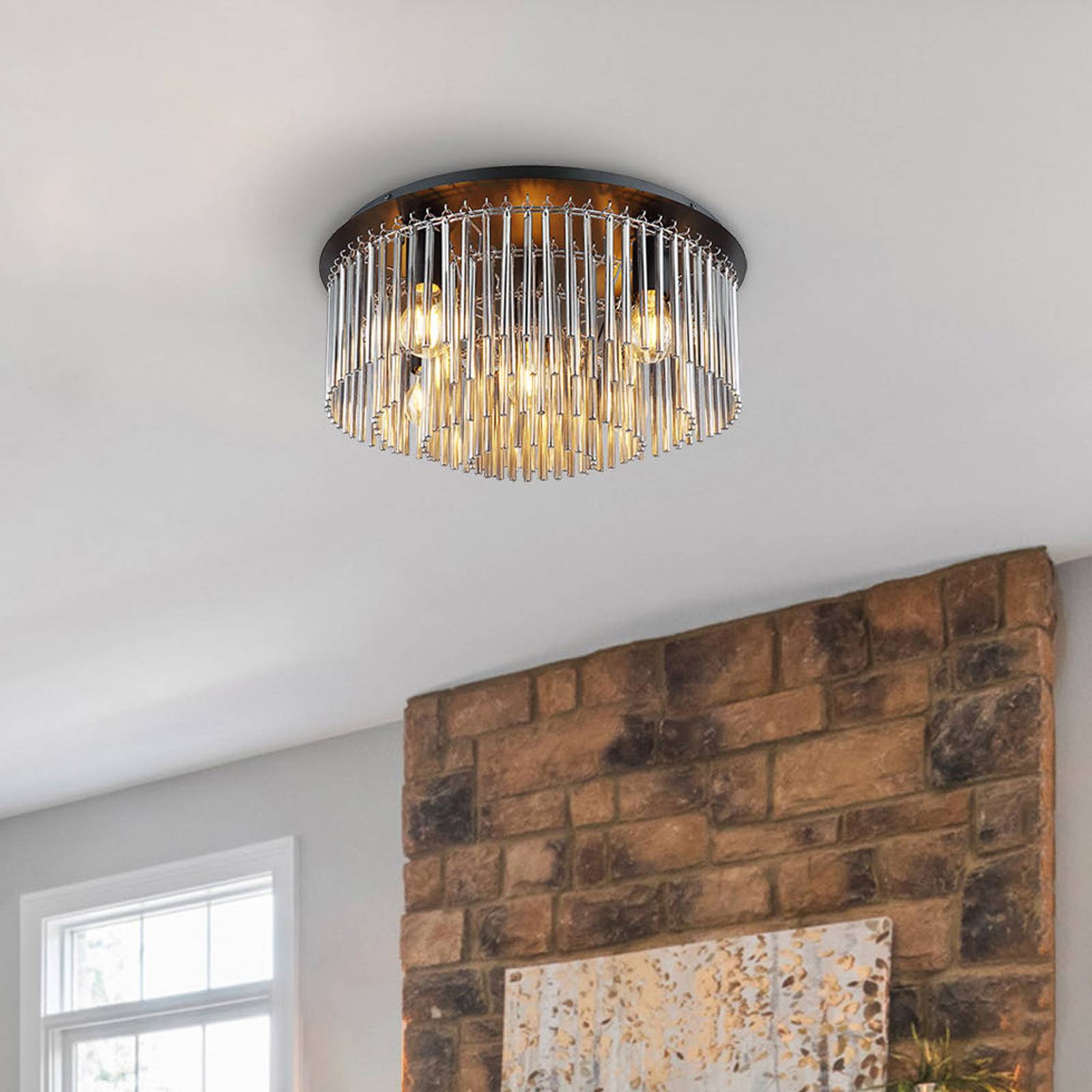 Deckenleuchte Gorley mit Glasbehang, Ø 50 cm Deckenleuchte Gorley mit Glasbehang, Ø 50 cm von Globo