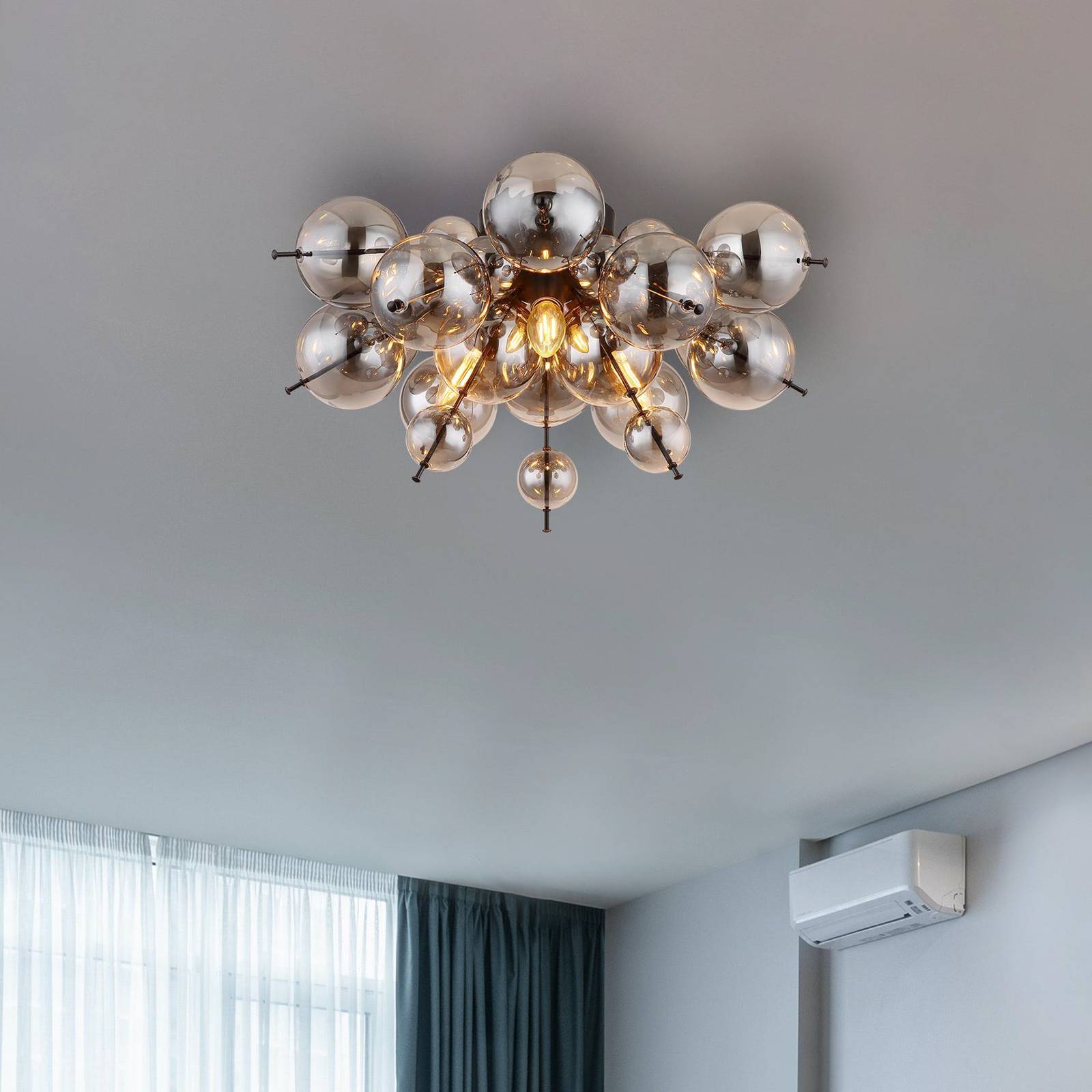 Deckenleuchte Udo, rauchgrau, Ø 55 cm, Glas Deckenleuchte Udo, rauchgrau, Ø 55 cm, Glas von Globo