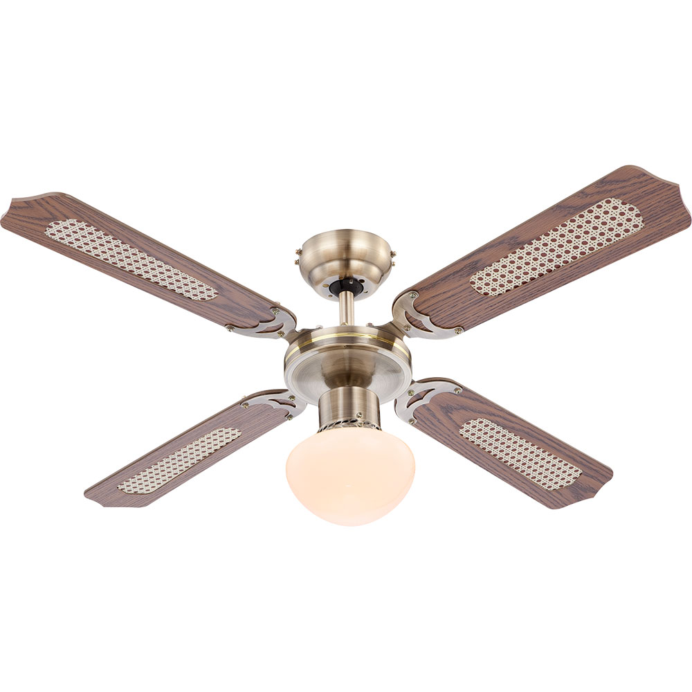 Deckenventilator, Leuchte, Zugschalter, 3-Stufen, D 106,6 cm von Globo