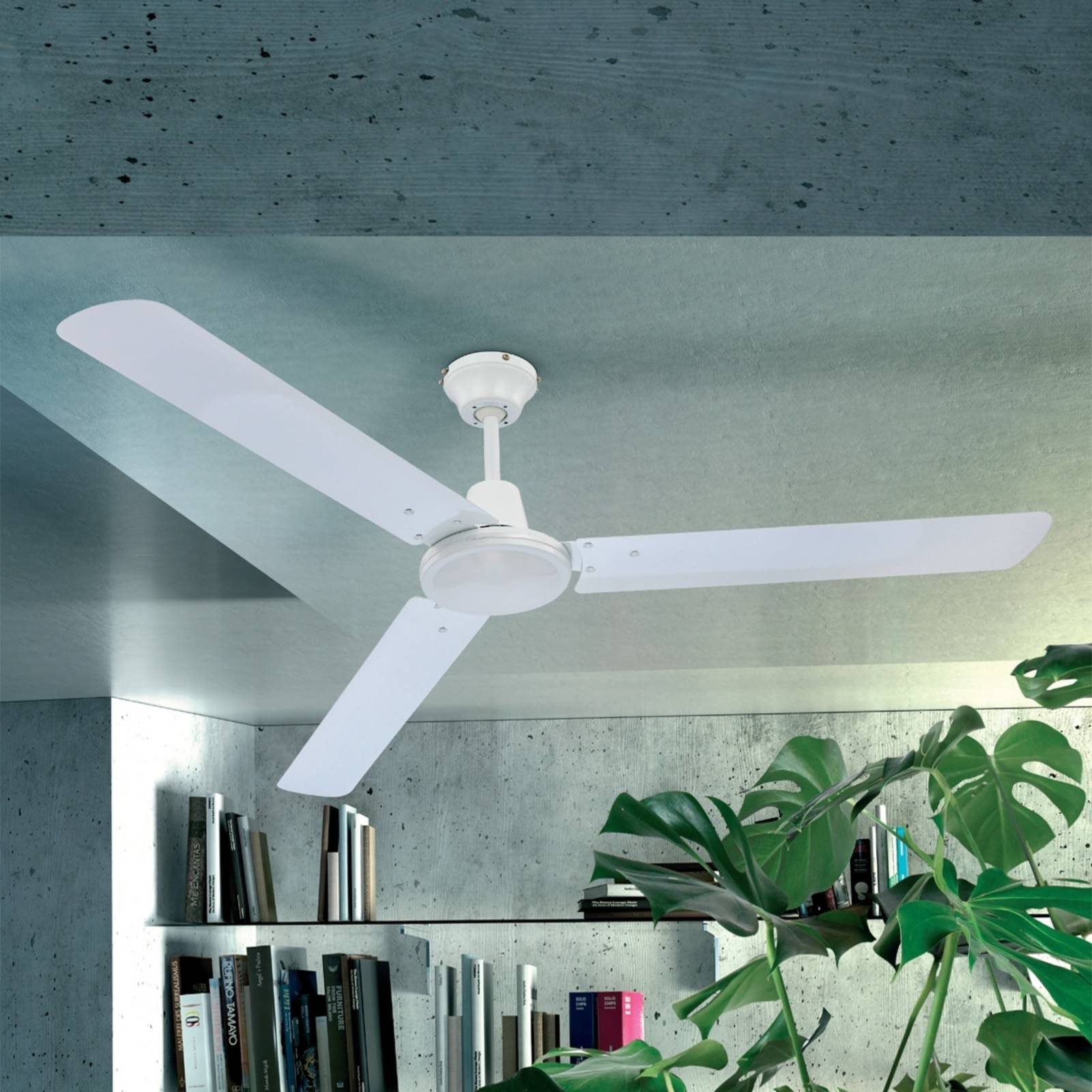 Deckenventilator Ferro mit Schalter, weiß Deckenventilator Ferro mit Schalter, weiß von Globo
