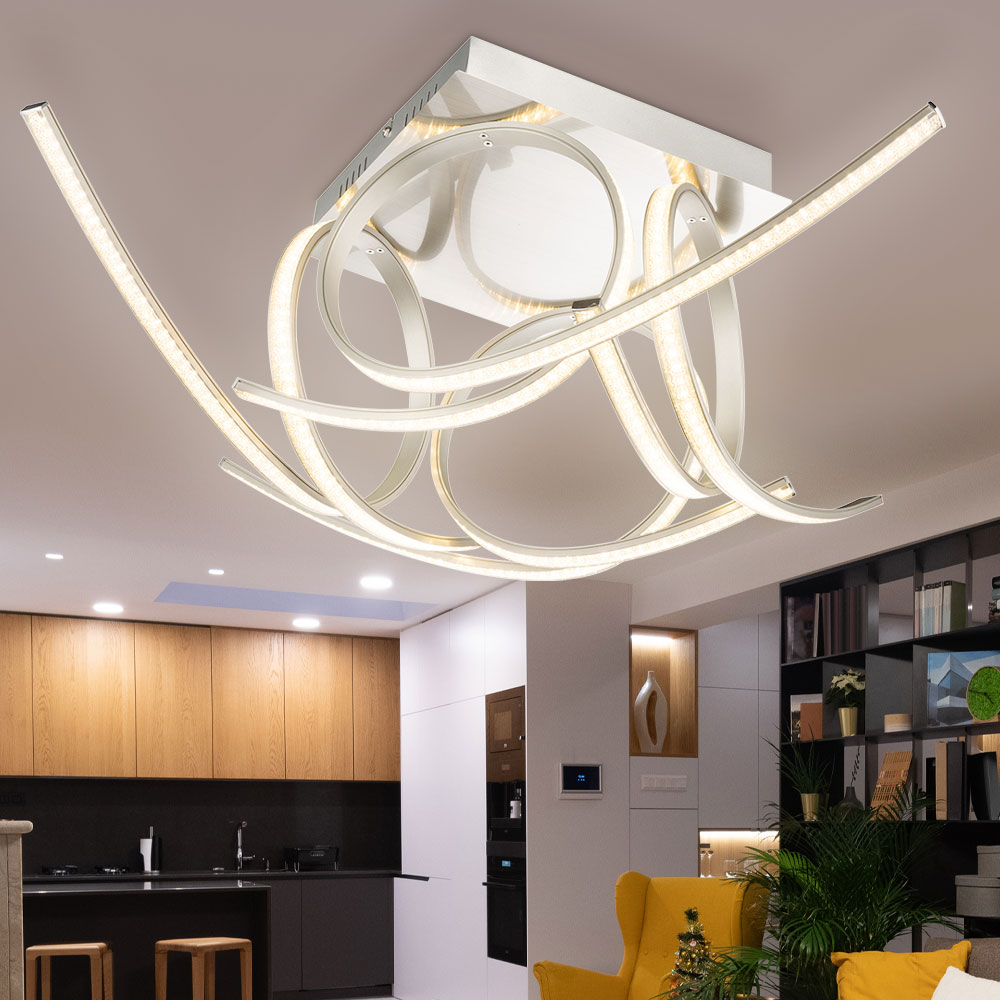Design LED 30 Watt Deckenleuchte mit Kristall Effektfolie von Globo