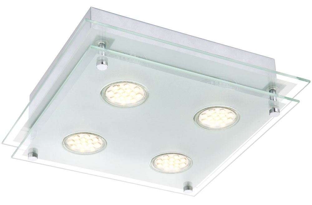 Elegante LED Deckenleuchte mit satiniertem Glas GREG von Globo