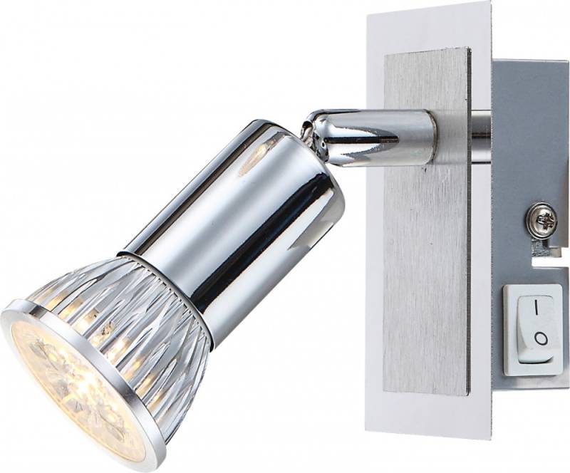 Eleganter LED Strahler in chrom Aluminium LEVON von Globo