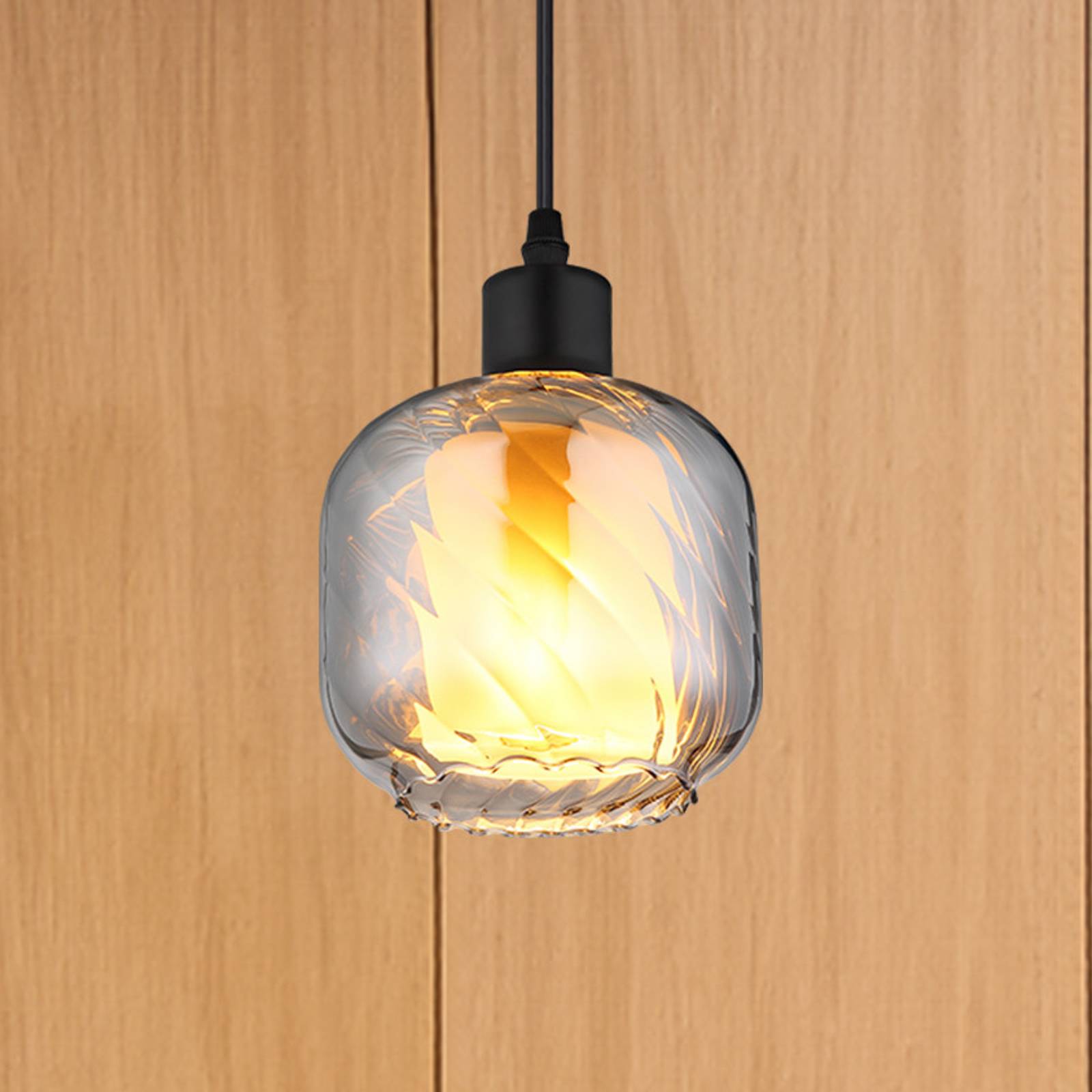 Hängelampe Xia, Ø 14 cm, rauchgrau, Glas Hängelampe Xia, Ø 14 cm, rauchgrau, Glas von Globo