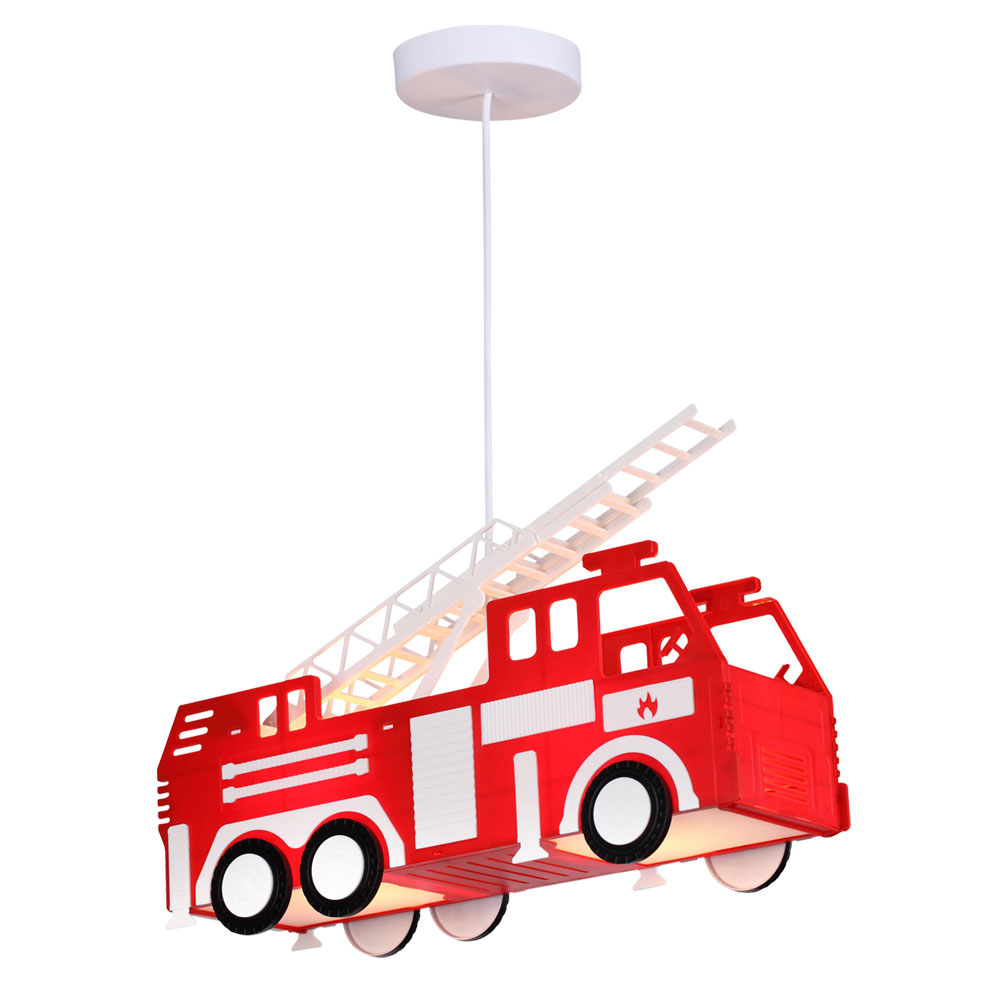 Hängeleuchte im Feuerwehr-Design für das Kinderzimmer KITA von Globo