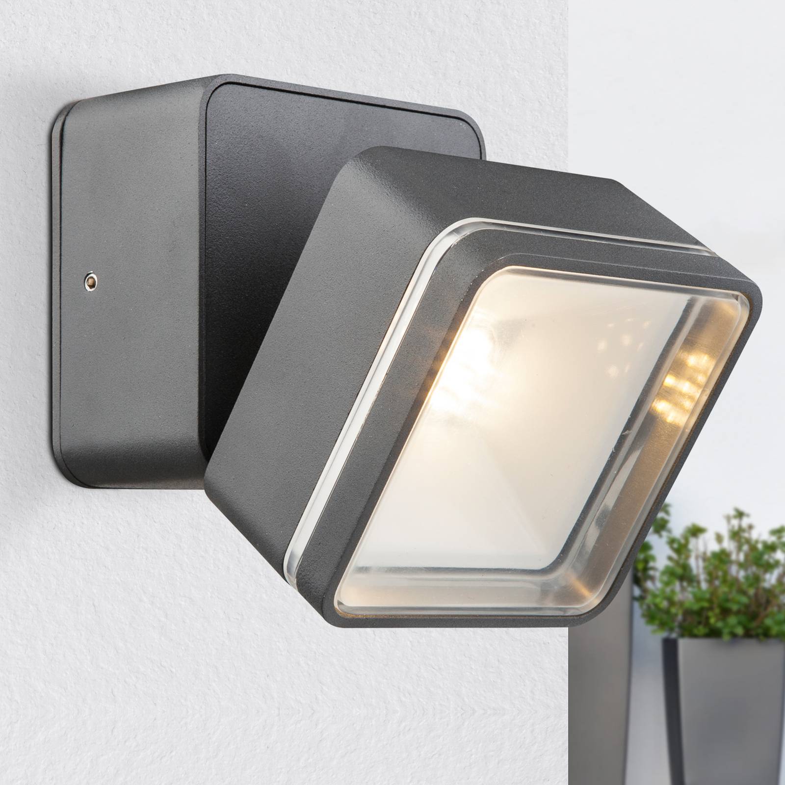 LED-Außenwandlampe Lissy, anthrazit, eckig LED-Außenwandlampe Lissy, anthrazit, eckig von Globo