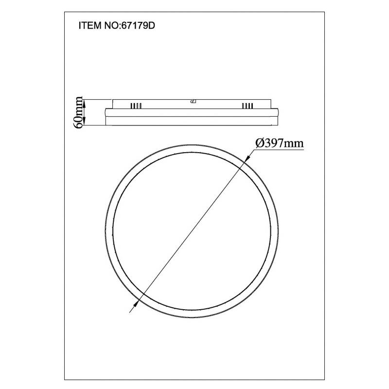 LED-Deckenlampe Della, Ø 40 cm, dunkelgrau, Metall von Globo