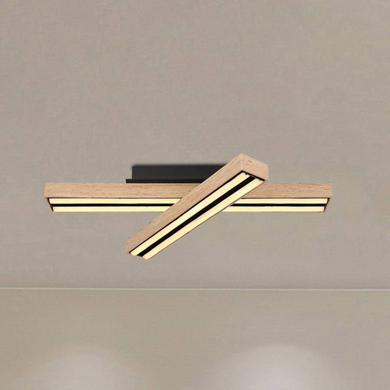 LED-Deckenlampe Doro, Länge 51,5 cm, eiche, Holz von Globo
