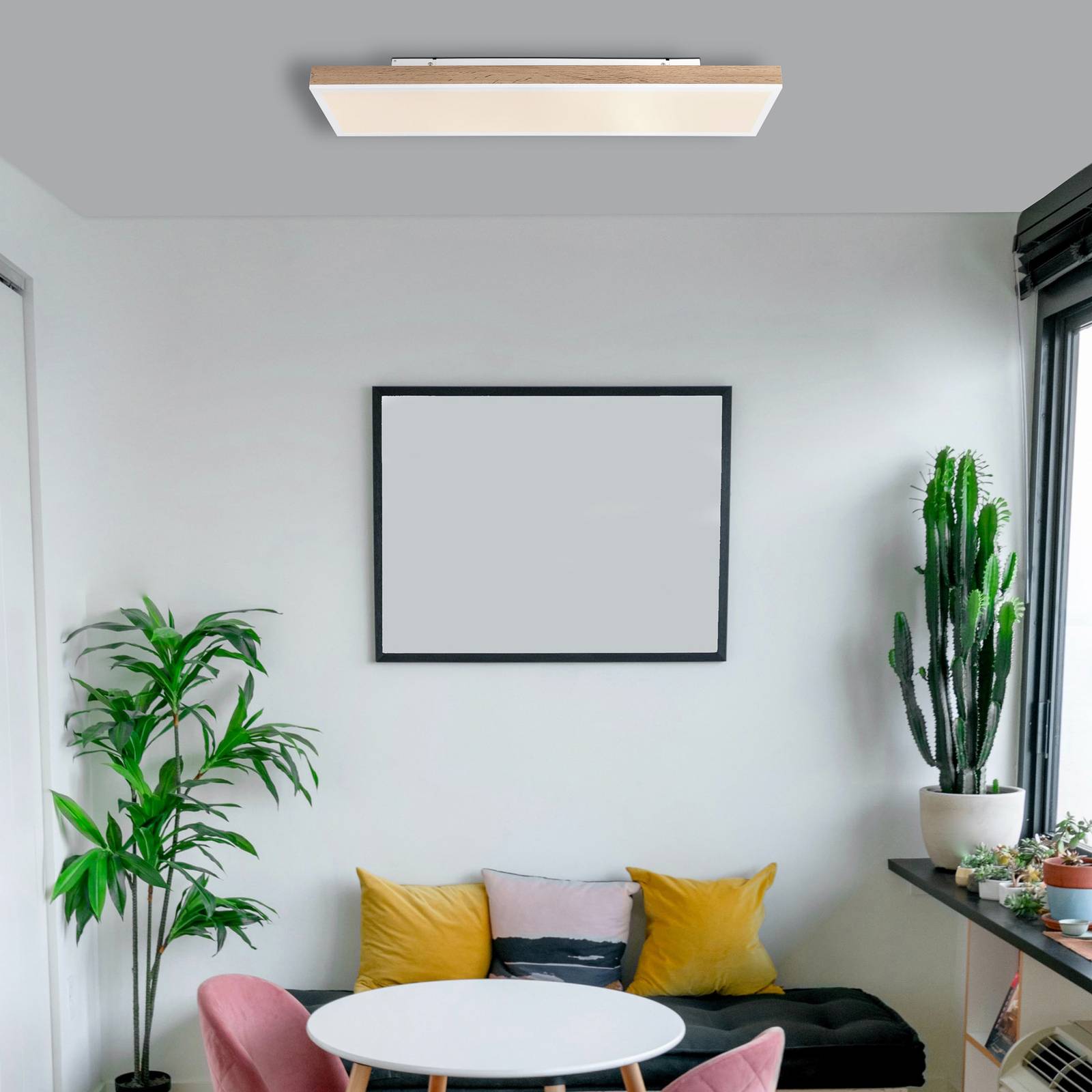 LED-Deckenlampe Doro, Länge 80 cm, holz dunkel, Holz, CCT LED-Deckenlampe Doro, Länge 80 cm, holz dunkel, Holz, CCT von Globo