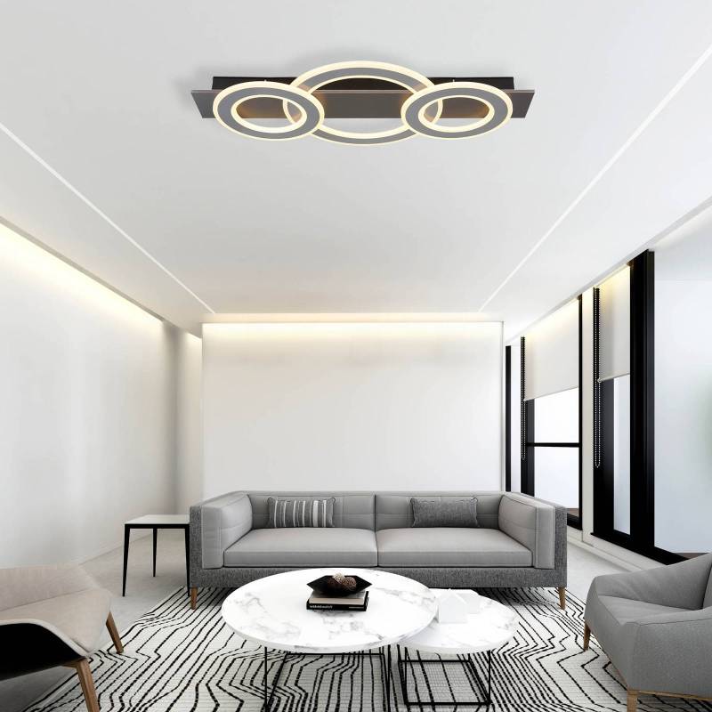 LED-Deckenlampe Jayden, Länge 73 cm, anthrazit/grau, Metall von Globo