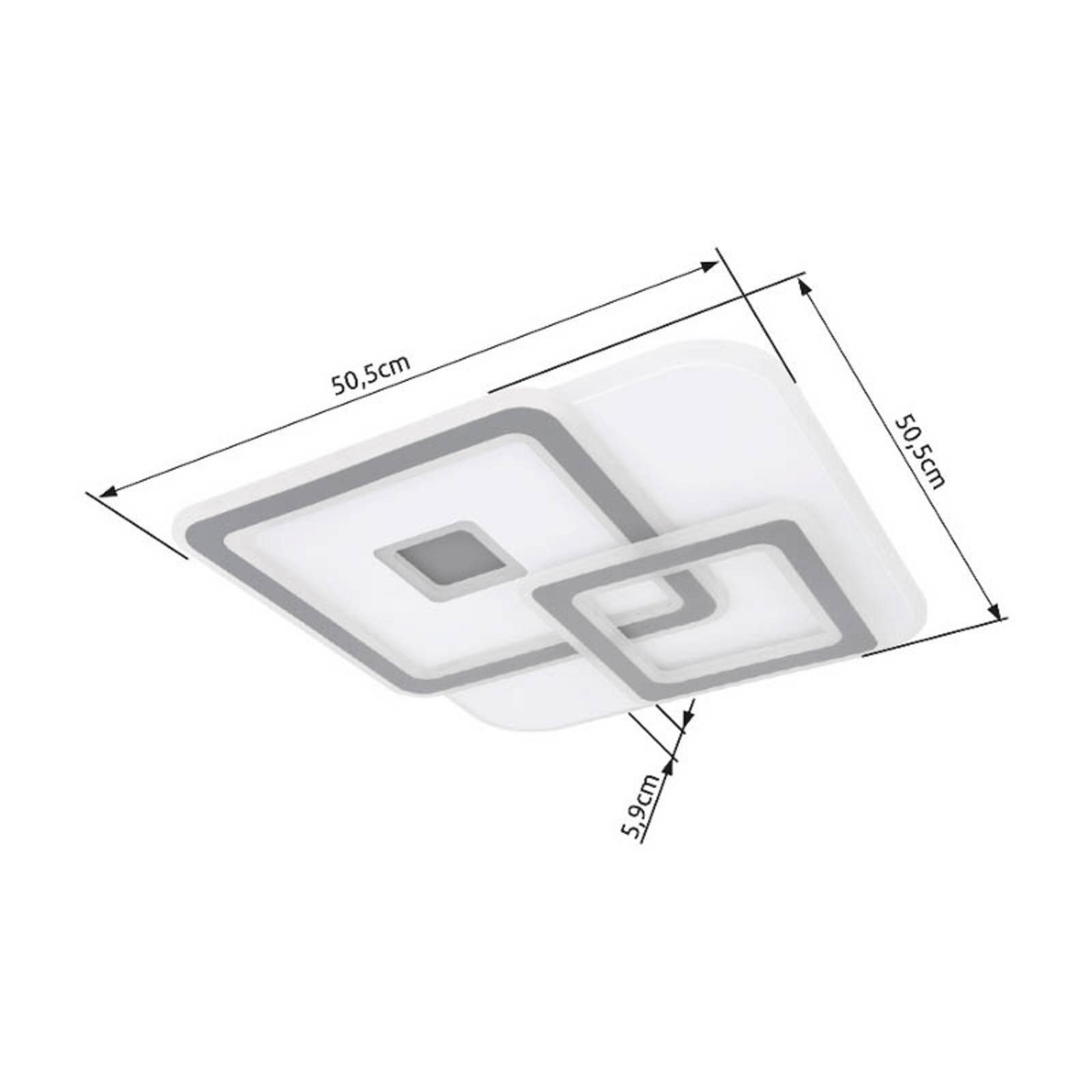 LED-Deckenlampe Kique, App-steuerbar, weiß, Länge 50 cm, CCT LED-Deckenlampe Kique, App-steuerbar, weiß, Länge 50 cm, CCT von Globo