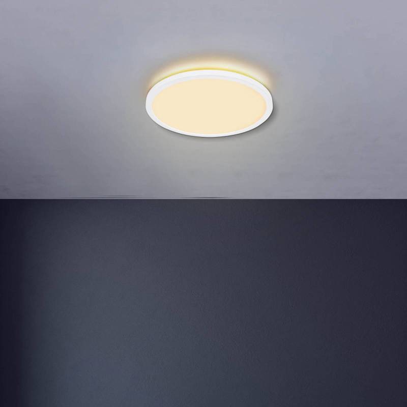 LED-Deckenlampe Sapana, weiß, Ø 42 cm, Kunststoff, IP44 von Globo