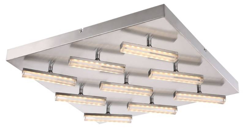 LED Deckenleuchte, 9 Flammig, Nickel matt, satiniert, L 55cm von Globo