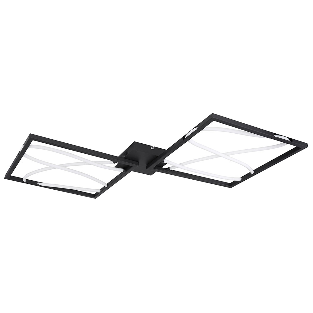 LED Deckenleuchte, ALU, Metall, Schwarz, Kunststoff, 84 cm von Globo