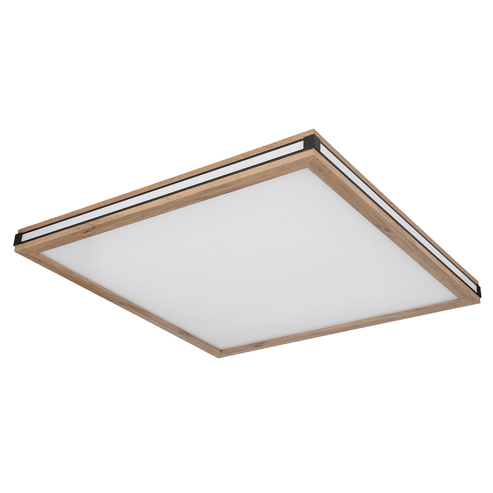 LED Deckenleuchte, Holzoptik, 3 Lichtmodi, 60x60 cm von Globo