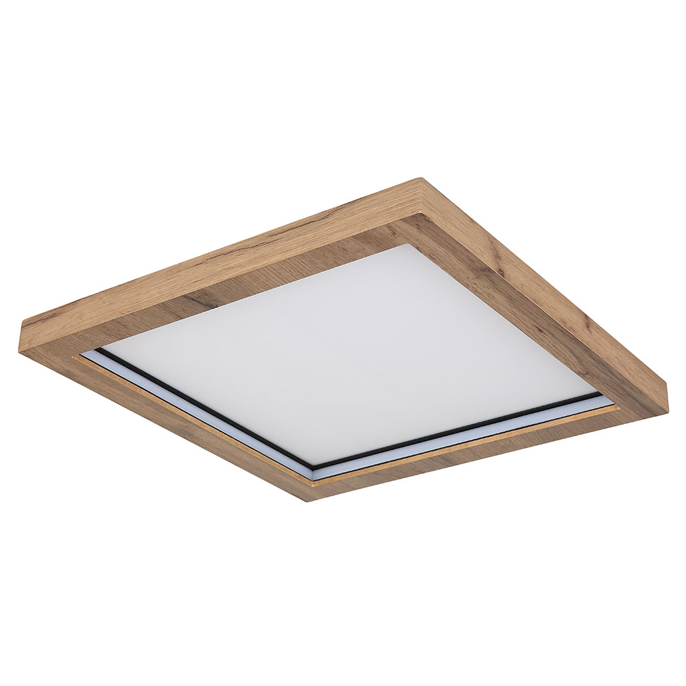 LED Deckenleuchte, Holzoptik, Dimmbar, RGB-Farbwechsler, 40x40cm von Globo