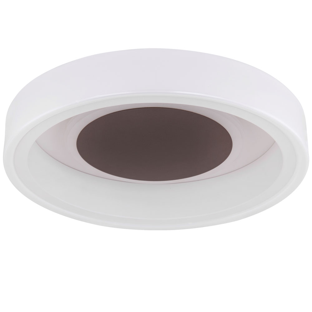 LED Deckenleuchte, rund, braun, weiß, 35,5 cm, GOFFI von Globo