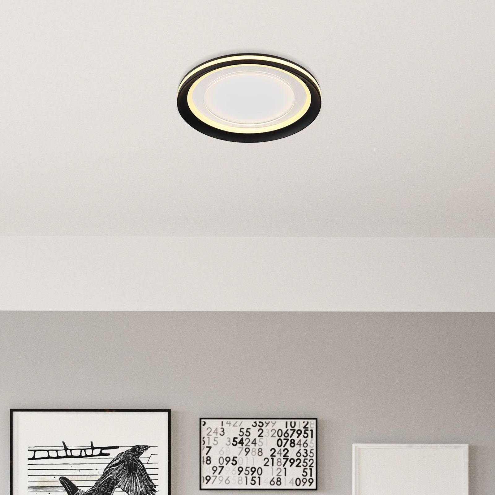 LED-Deckenleuchte Clarino, Ø 36 cm, schwarz/weiß, Acryl LED-Deckenleuchte Clarino, Ø 36 cm, schwarz/weiß, Acryl von Globo