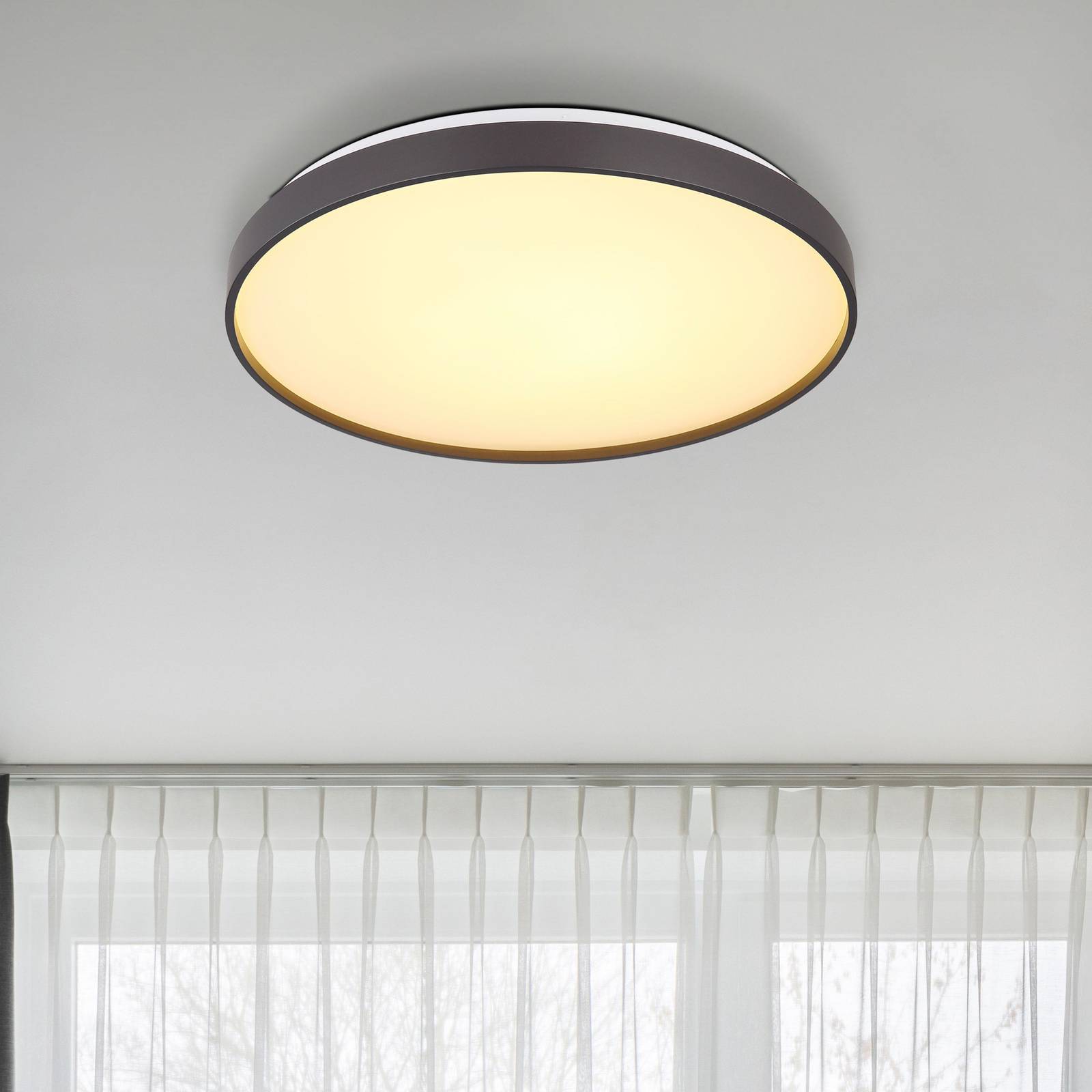LED-Deckenleuchte Eclypse, anthrazit, Ø 48 cm, Acryl/Metall LED-Deckenleuchte Eclypse, anthrazit, Ø 48 cm, Acryl/Metall von Globo