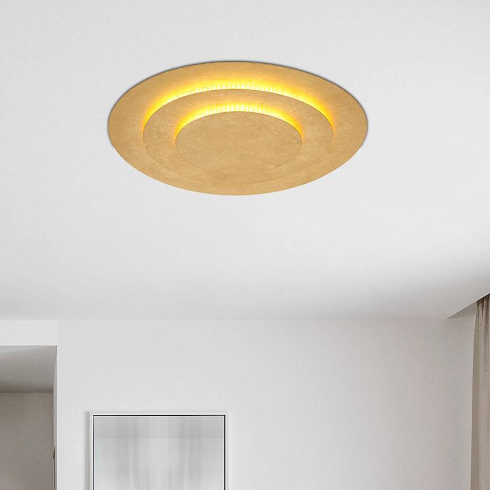 LED-Deckenleuchte Heda, Ø 49 cm, goldfarben, Metall LED-Deckenleuchte Heda, Ø 49 cm, goldfarben, Metall von Globo